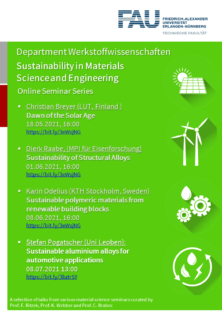 Towards entry "New Lecture Series: Sustainability in Materials Science and Engineering"