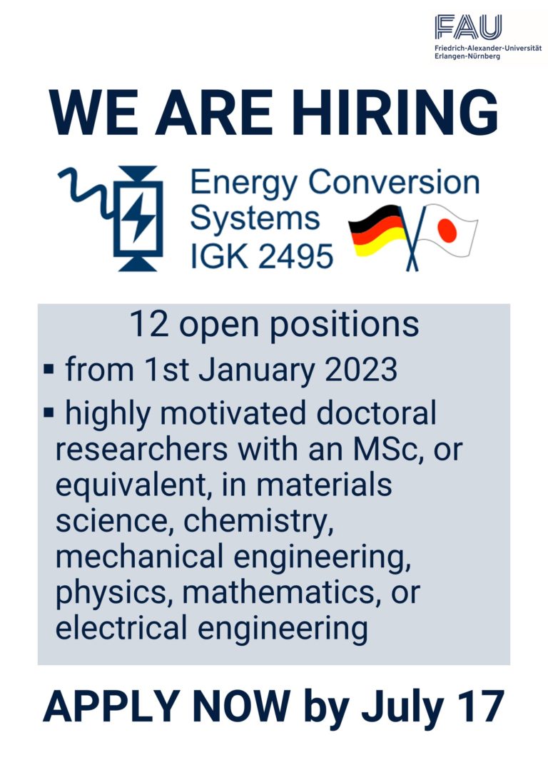 12 open PhD positions at the IGK 2495