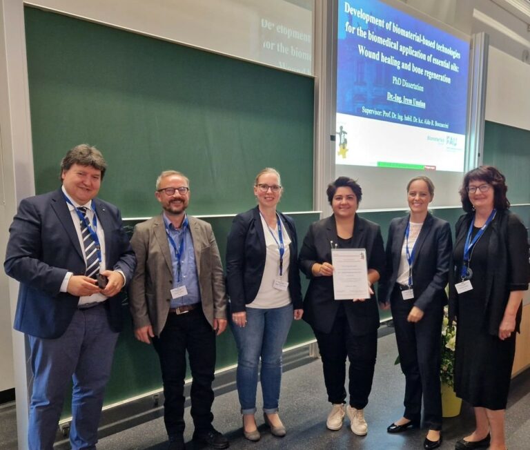 Dr. Irem Unalan (WW7) receives Best Doctoral Thesis Award 2023 of the German Society for Biomaterials (DGBM)